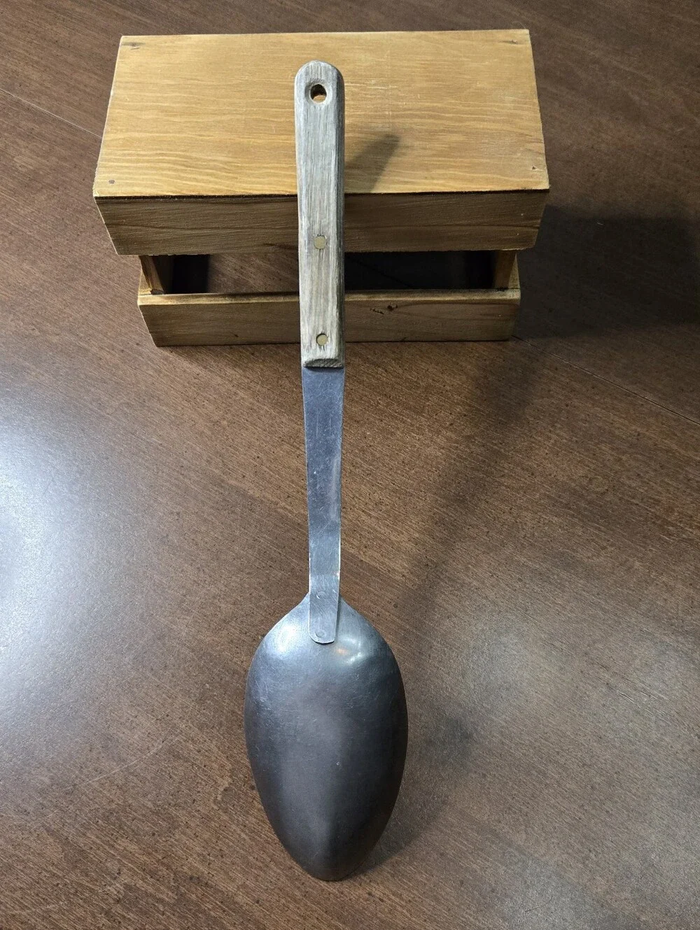Vintage Retro Mel Jax Spoon Stainless Steel Wooden Handle 12